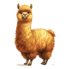 A single brown llama standing alone. © siti