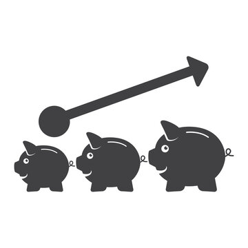 Piggy bank icon. Piggy bank savings icon. Vector illustration.