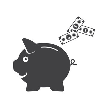 Piggy bank icon. Piggy bank savings icon. Vector illustration.