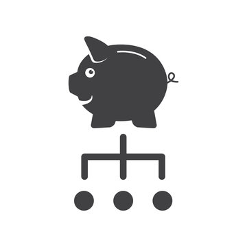Piggy bank icon. Piggy bank savings icon. Vector illustration.