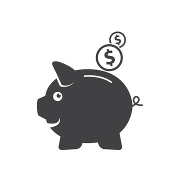 Piggy bank icon. Piggy bank savings icon. Vector illustration.