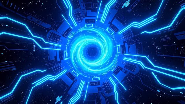 Blue energy vortex in digital space