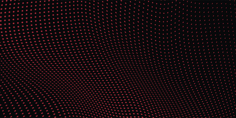 Naklejka premium Abstract red halftone wave background with flowing dotted gradient, warm modern texture
