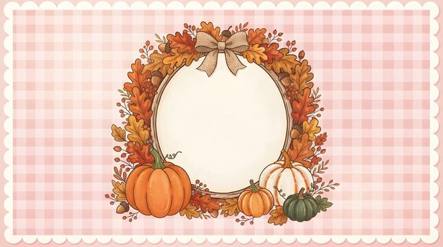 Halloween pumpkin border illustration autumnal frame for spooky season designs