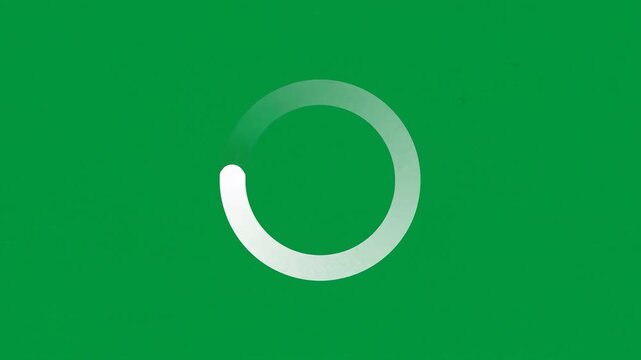 White circular shape rotates gently against solid green