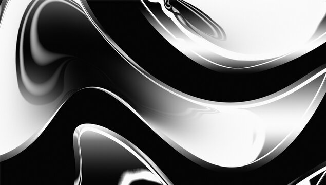 Abstract Black and White Liquid Swirl Background