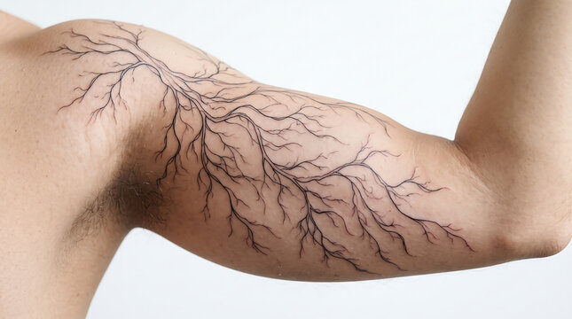 Tree Branch Vein-Like Tattoo Design on Forearm