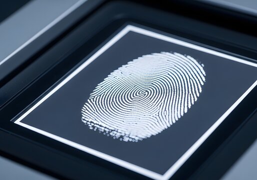 Close-up of a modern smartphone fingerprint sensor.