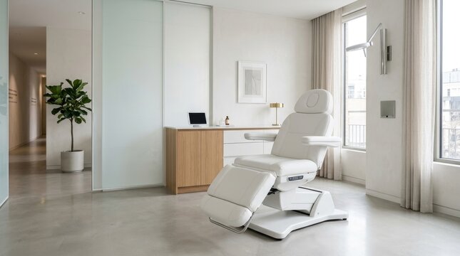Modern dental clinic interior with equipment.