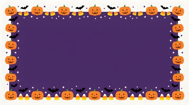 Halloween pumpkin border festive autumn frame for spooky celebrations fall designs