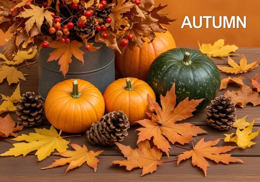 Vibrant autumn harvest of fresh fruits and vegetables.