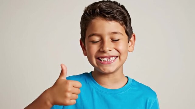 Happy Smiling Boy Pointing at Himself Isolated on Neutral Background