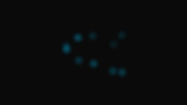 A constellation of glowing blue dots arranged against a deep black background