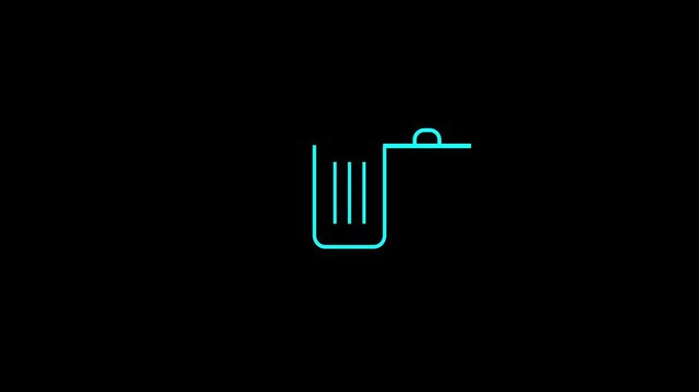 Minimalist delete bin symbol line icon for user interface design.