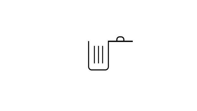 Minimalist delete bin symbol line icon for user interface design.