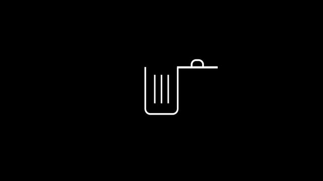 Minimalist delete bin symbol line icon for user interface design.