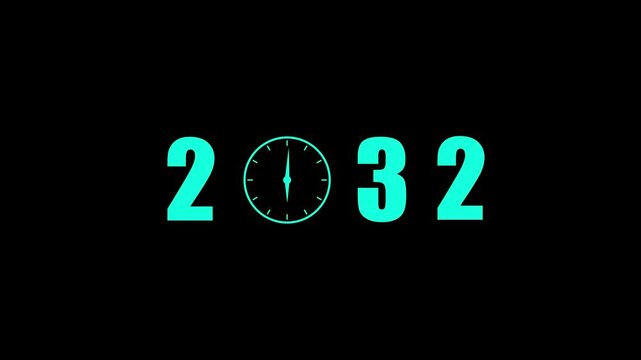 Minimalist white 2027 calendar year concept showing midnight countdown clock.