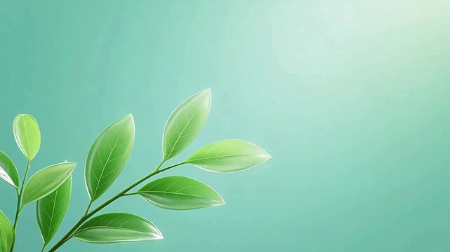 Fresh green leaves on soft background