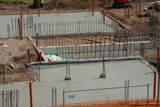 Construction Materials Prepared for Installation at Building Site