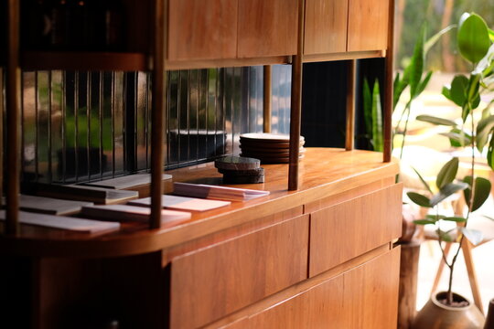 Handmade wooden buffet table