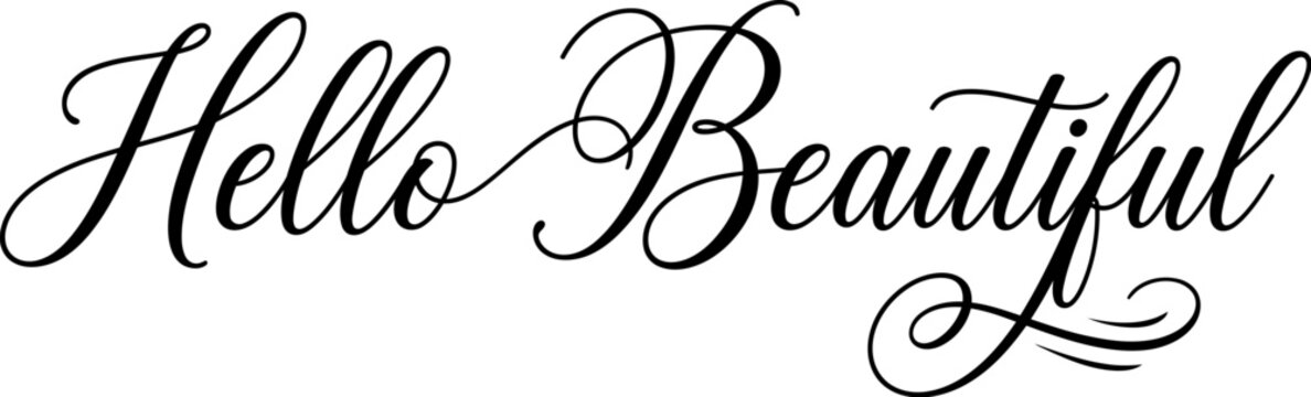 Elegant cursive hello beautiful lettering