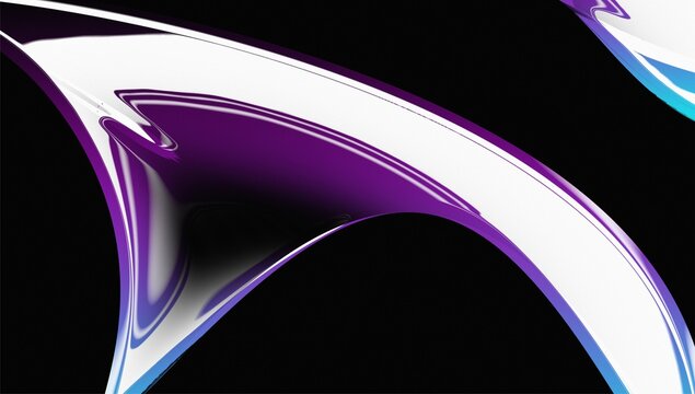 abstract purple gradient glossy wave on black background