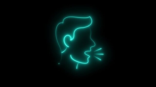 Cough Medical Symptom Line Icon Sore Throat, Throat Infection, Healthcare, Medical, Respiratory Disease, ENT 4K Motion Graphics.