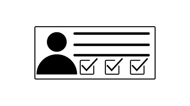 Parson verify icon animation. Id card verified icon and user profile with a checkmark icon. User profile with check mark sign.