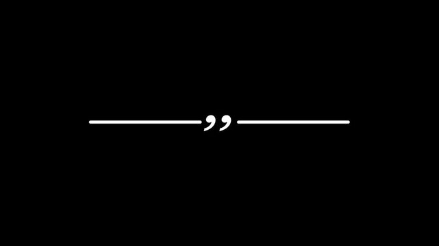 Minimalist quotation mark animation on transparent background. for editorial and, typography projects quote punctuation.