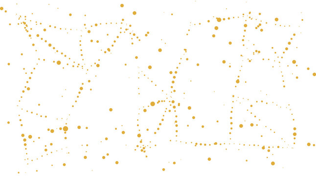 Abstract scattered golden dotted pattern isolated on white background for luxury festive holiday celebration or premium elegant graphic design decoration.
