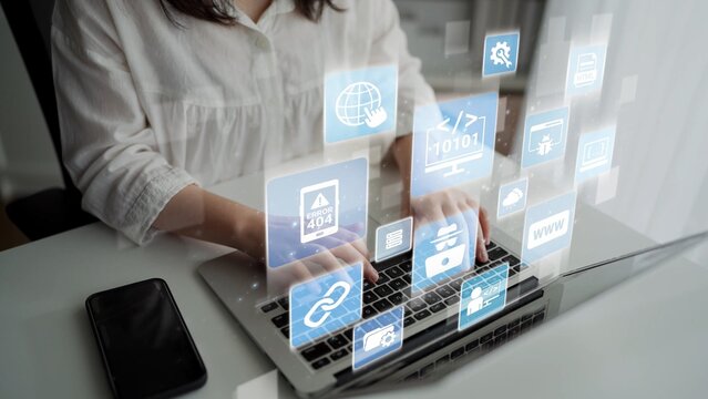 Software development with coding overlays, programming languages, developer tools, mobile app creation, and advanced programming for digital product development and software solutions. Funnel