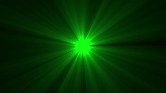Centered green light rays on black and background. Heaven light animation from center. overlay light transition, effects sunlight, glitter, shiny, bright, flare on isolated 4k video.