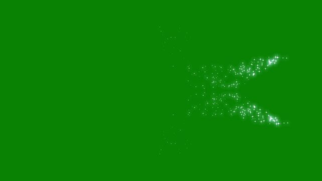 blinking retro vector stars and dots, twinkling starry night sky on green screen  fairy dust wand glitter stars trail overlay, magic sparkle glitter line star on 4k.