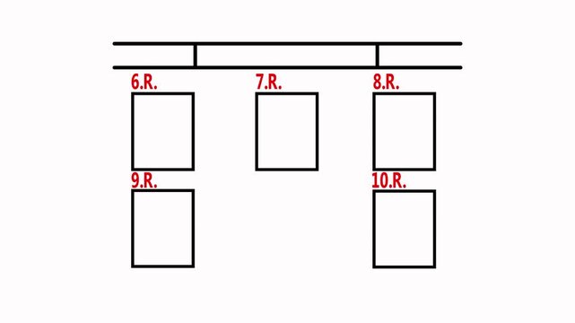 Educational classroom seating chart diagram with labeled student desks for school planning and academic organization 4k video.