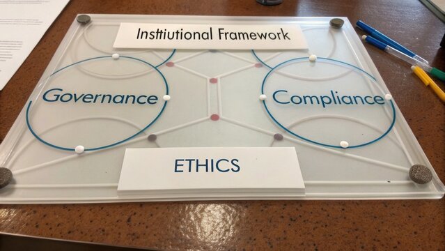 Institutional Framework Diagram Showing Interconnectedness of Governance, Compliance, and Ethics in Organizational Settings