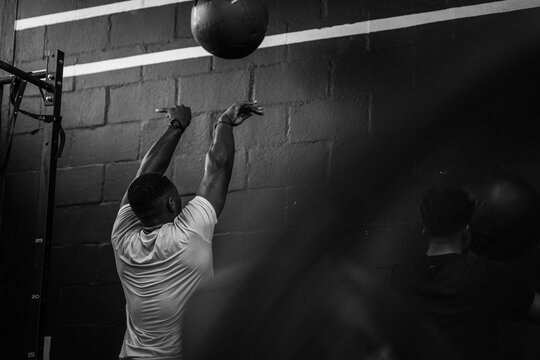 Cross fit Hyrax training exercises medicine ball wall throw