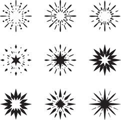 Obraz premium Abstract starburst sunburst sparkle firework icon set