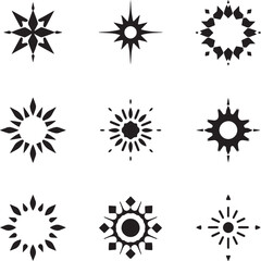 Obraz premium Abstract starburst sunburst sparkle firework icon set