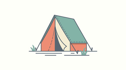 Colorful tent in the outdoors setting. © nata