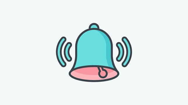 Teal bell ringing alarm sound.