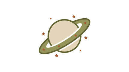 Saturn Planet with Green Ring System 1. © Ubay