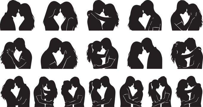 couple forehead touching.