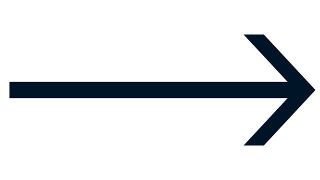 Professional dark blue thin arrow pointing right concept with direction navigation graphics interface geometric pointing isolated background movement indication progression