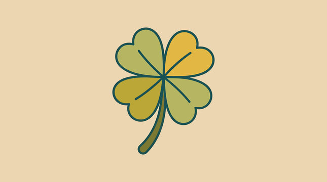 Four Leaf Clover Lucky Green Plant.