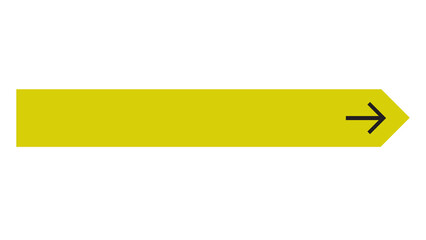 Yellow arrow sign pointing to the right isolated on white background with direction navigation wayfinding indicator movement geometry minimalist orientation guidance signpost attention © Tajul Islam