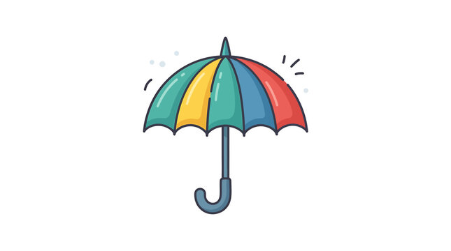 Colorful umbrella in windy weather conditions.