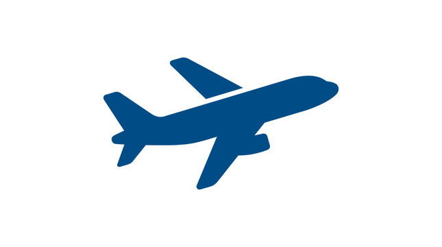 A blue airplane flies through clear skies smoothly.