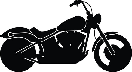 Vintage motorcycle silhouette classic chopper design in black and white © MDOMOR