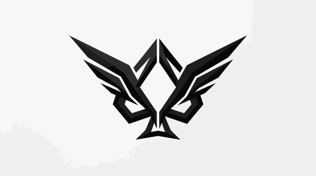 Black winged spade emblem icon.