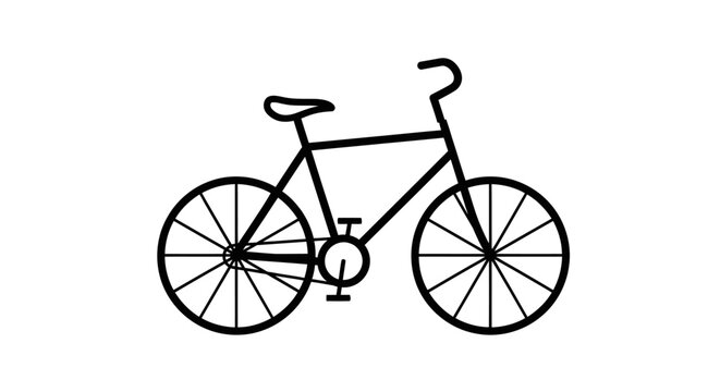 Minimalist black outline of a classic road bicycle.